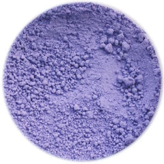 Close-up of matte African purple eyeshadow pan with smooth pressed powder texture in black compact