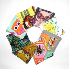Reusable makeup remover pads, assorted animal print fabric, square shape, for face cleaning