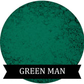 Eyeshadow teal green matte powder with GREEN MAN brand label