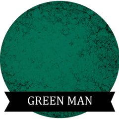 Eyeshadow teal green matte powder with GREEN MAN brand label