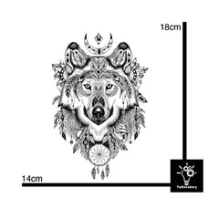 Usage example of Gentle Wolf Feather Temporary Tattoos for Skin-Friendly Style