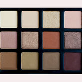Eyeshadow palette with taupe and brown shades in square pans, Sienna Blaire brand