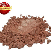 Cosmetic mica powder, blush brown color, loose granular texture, cosmetic grade pigment