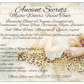 Facial toner with cream and leopard print, Mystic Body and Soul product shown