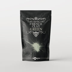 French clay, black pouch with white text and green powder, Argiletz brand visible