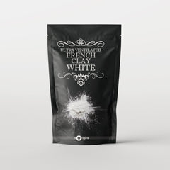 French Clay product in black bag with white powder and text "Ultra Ventilated French Clay White
