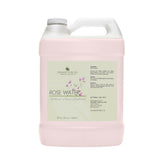 Rose water hydrosol bottle, pink plastic container with white handle, Organic Pure Oil brand