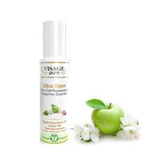 Toner mist bottle, white and gold, with apple and flowers, Visage Pure brand