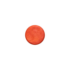 Orange round object with a textured surface on white background