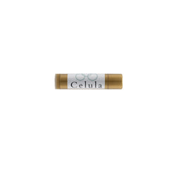 Lip balm tube, gold-colored, with white label and "Celula" text