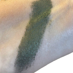 Close-up of fresh forest green shimmer eyeshadow with luster mineral finish, showcasing vibrant pigment and sparkle