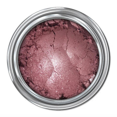 Eye shadow in a mauve color with glitter and a metallic container
