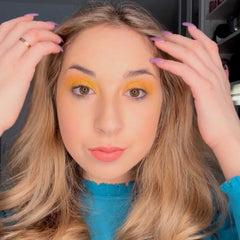 Side view of Maryland University Eye Shadow palette showing gradient of matte and shimmer shades in neutral tones