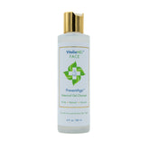 Facial cleanser bottle with gold cap, white label, VitaliaMD text