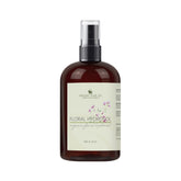 Toner bottle, brown glass, black spray top, with Organic Pure Oil label