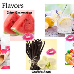 Watermelon slices, red and green, with pink lips graphic, Juicy Watermelon text