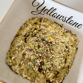 Loose glitter eyeshadow, gold holographic glitter, diamond shaped pieces, Bellavoni Yellowstone