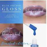 Lip gloss with blue and purple tones, glossy, iridescent, and LipSense brand name.