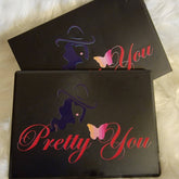 Open rectangular eyeshadow palette displaying 35 vibrant matte and shimmer shades in rainbow color gradient