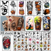 Main product view of Yazhiji Halloween Temporary Tattoos - 40 Skin-Friendly Sheets for All Ages