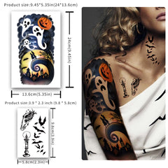 Detailed close-up of Yazhiji Halloween Temporary Tattoos - 40 Skin-Friendly Sheets for All Ages