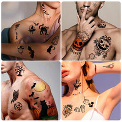 Alternative angle of Yazhiji Halloween Temporary Tattoos - 40 Skin-Friendly Sheets for All Ages