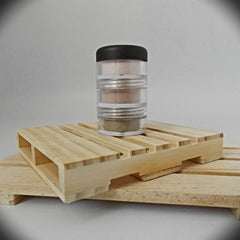 Four travel-size eyeshadows and blushes in round compacts with assorted matte and shimmer shades