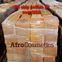 Side view of unrefined cocoa butter moisturizer in golden glass jar with black lid, showcasing rich creamy texture