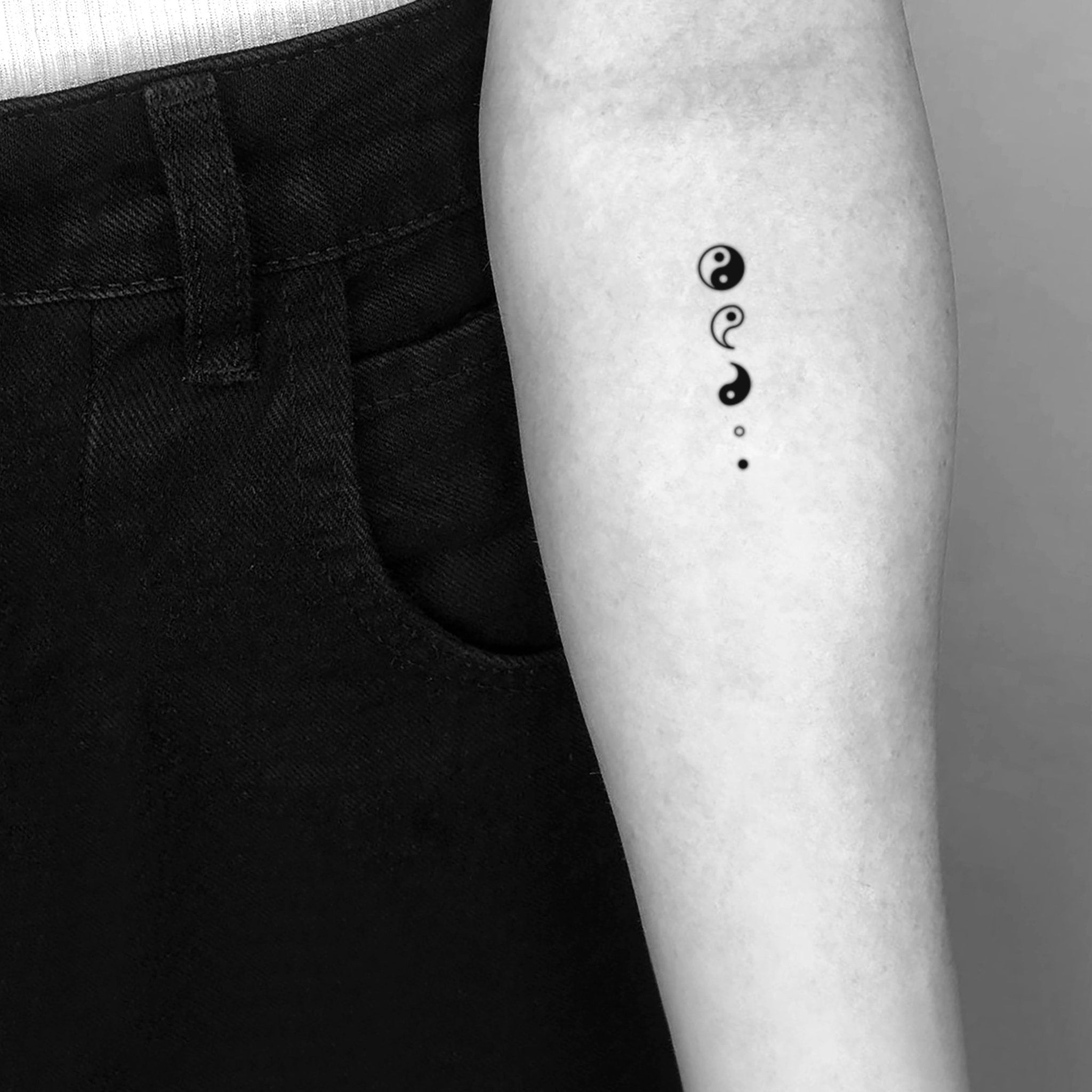 Main product view of Yin Yang Temporary Tattoo Set - Skin-Friendly 3 Pack