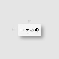 Detailed close-up of Yin Yang Temporary Tattoo Set - Skin-Friendly 3 Pack