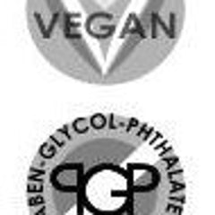 Vegan and RGP icons in grayscale, circular and triangular shapes, with text labels
