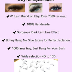 Eyelashes, dark black, handmade, for eye enhancement