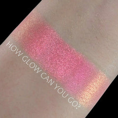 Close-up of Chromadescent Multi Chrome Eyeshadow pot showing iridescent shifting pigments in vibrant hues