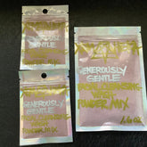 Facial Cleanser powder mix in pink and iridescent pouches with XemHeka brand text