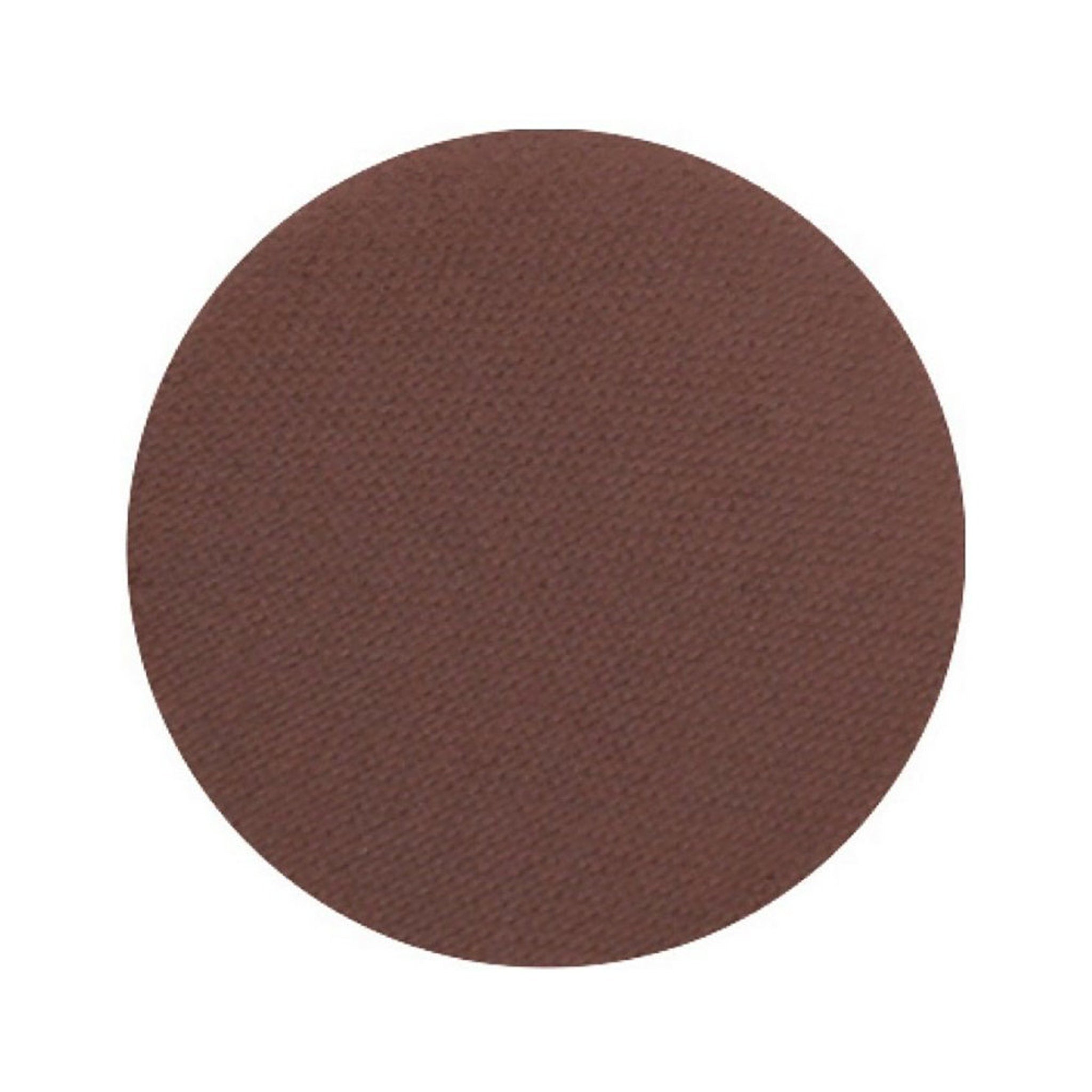 Eyeshadow pan, matte brown, circular shape, textured surface