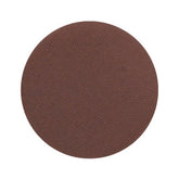 Eyeshadow pan, matte brown, circular shape, textured surface