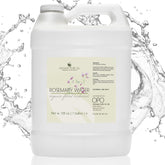 Rosemary Water toner, white plastic jug, water splash, Organic Pure Oil brand