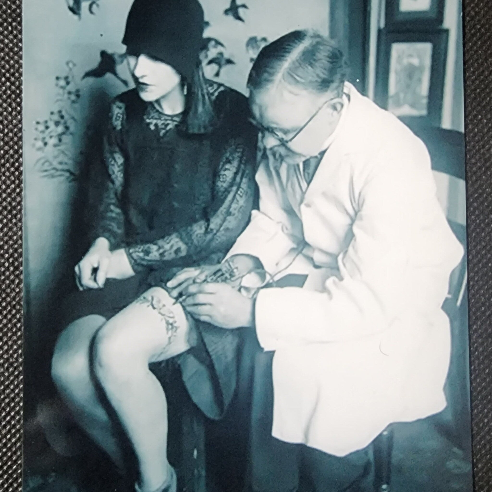 Main product view of Vintage Tattoo Art Photo George Burchetts Classic BW Tattooed Woman