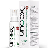 Facial cleanser bottle, white plastic, Ungex brand, with pump top
