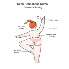 Alternative angle of 2-Pack Skin-Safe Temporary Tattoos Straight Line Design 120mm x 70mm