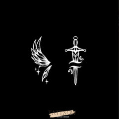 Close-up of skin-friendly temporary tattoo ink in sleek 58mm x 52mm packaging with bold design details