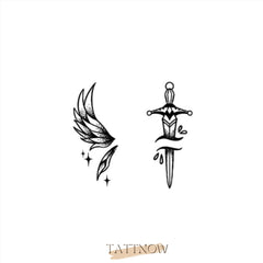 Close-up side view of semi-permanent tattoo ink packaging showing sleek black design and compact 58mm x 52mm size