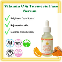 Golden vitamin C turmeric serum being gently smoothed onto glowing cheek with fingertips