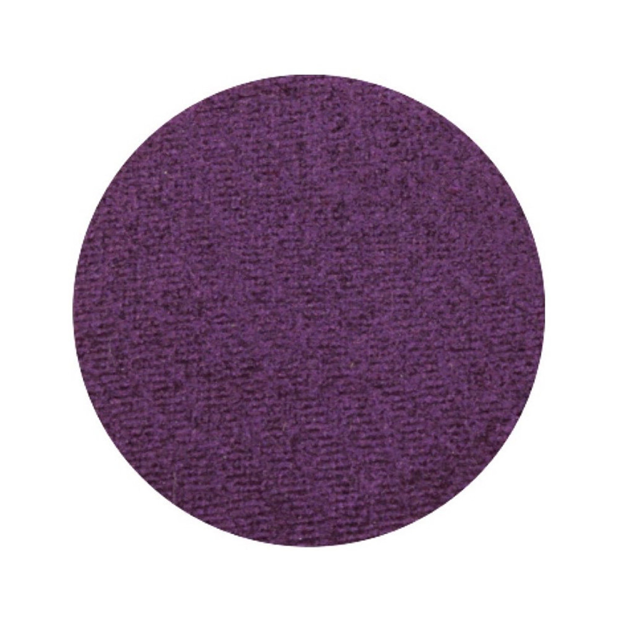 Eye shadow pan with purple color and textured surface in a circle shape