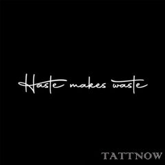 Close-up of semi-permanent tattoo sticker applied on forearm with elegant script design