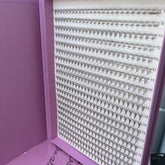 False eyelashes, black fan style, arranged in rows, in a purple box, Taiwan Lashes brand