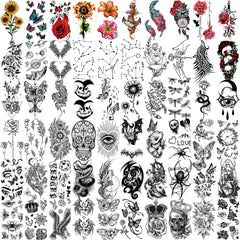 Detailed close-up of Kids Waterproof Temporary Tattoos - 77 Sheets 17 Half Arm 60 Tiny Safe for Skin