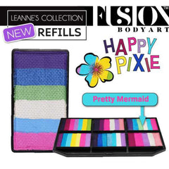 Face paint refills with multiple colors, Fusion Body Art, Leanne's Collection, Happy Pixie and Pretty Mermaid