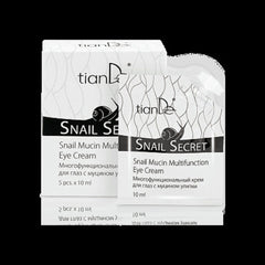 Snail eye cream in white packaging with black text, "Snail Secret" brand name visible