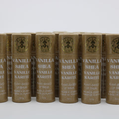 Lip balm tubes in brown paper with gold text, "CLEAN & GLOW" logo, and product details visible